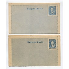 ARGENTINA ENTERO POSTAL GJ CAP-02 CARTA KIDD NUEVAS, 2 EJEMPLARES DE COLOR BIEN DIFERENTES